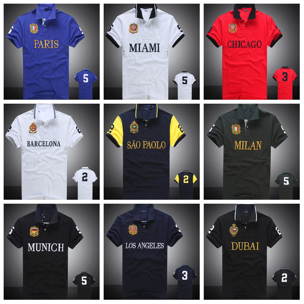 2026 Designer Polos Shirts for Mens T Shirt essential Shirts for Men City Name ITALIA Chicago New York Short Sleeve Cotton Casual embroidery Summer Fashion Tees 01