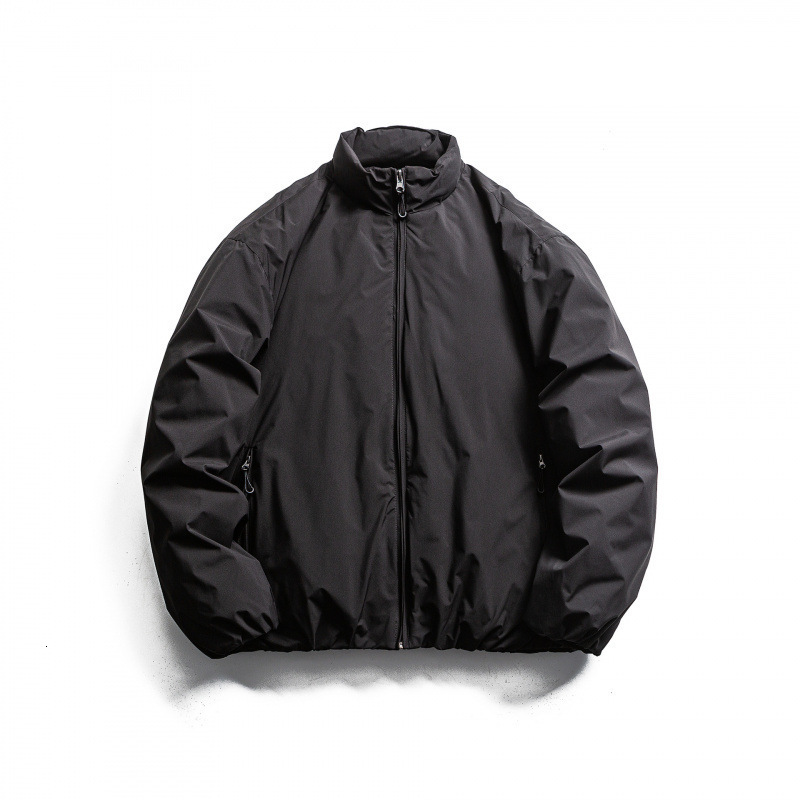 Autumn and Winter Joker Double Zipper Pocket Mens and Womens Down Jacket Y2K Harajuku Simple Casual Warm Coat Street Wear 241206