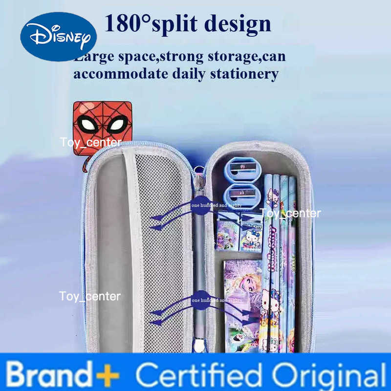 Disney 3D Spider Man Pattern Pencilboxes Anime Action Figure Cartoon Student Large Capacity Pencil Cases Children Birthday Gifts H251227