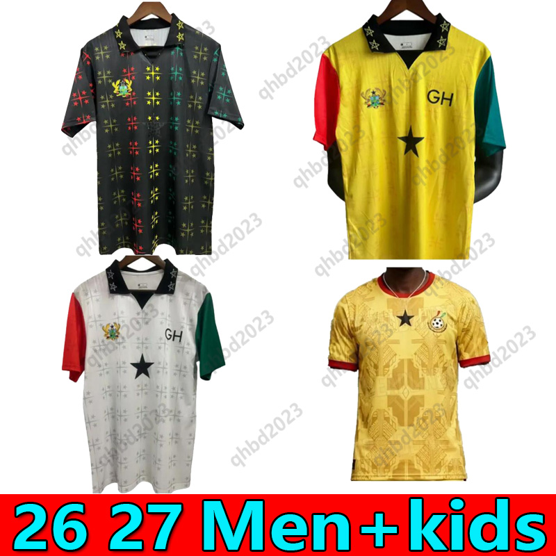 2026 world cup Ghana Men Kids Kit Soccer Jerseys National Team SCHLUPP KUDUS SIMPSON J.AYEW ABDUL-SAMED 26 27 Home White Away Yellow Football Shirts Short Uniforms