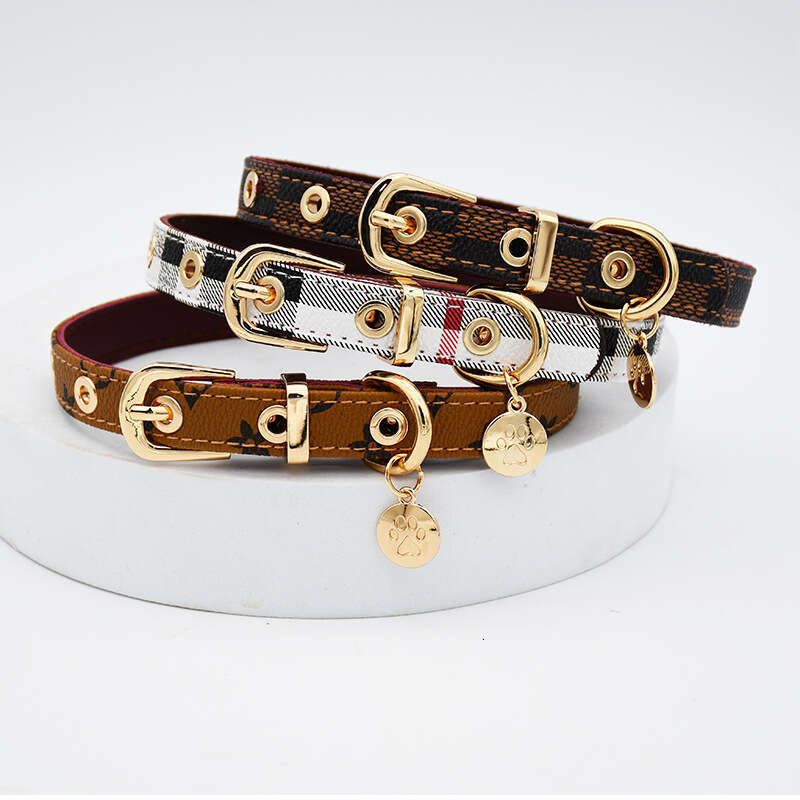 Pet Supplies Pet Dog Harness Leash Collar Set Fashion Designer Cute Plaid Adjustable Vest Outdoor Travel Holiday Everyday Apparel for Small Medium Dog