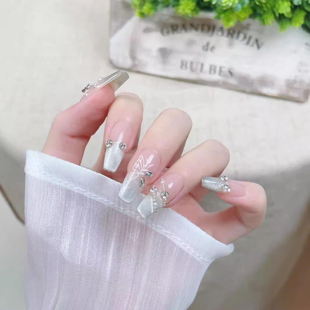 charming flower adorned felineeye shaped polish finishers resilient mint shade