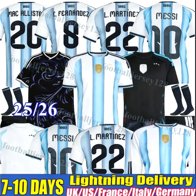 25 26 ArgenTiNa soccer Jerseys MESSIS GARNACHO DE PAUL National Team MARTINEZ Fans Player versio Maradona Football Shirts 2025 FERNANDEZ Women men kids Kit