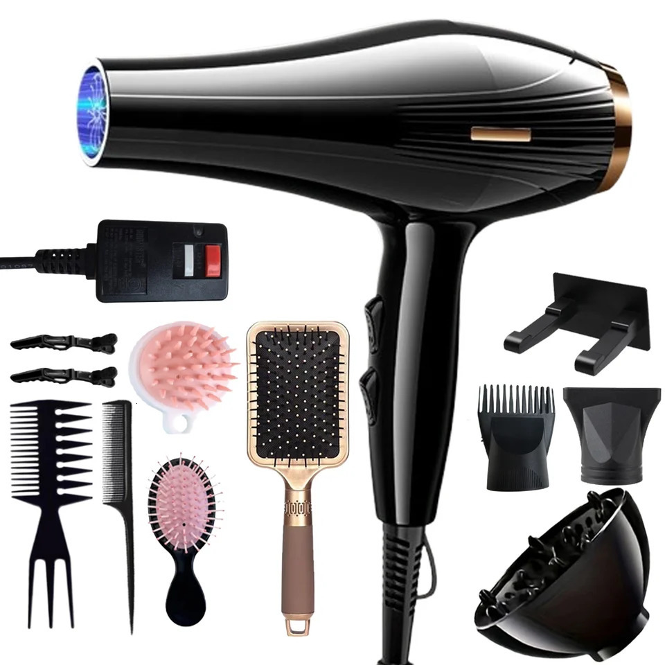 12pcs-in-1 multiple accessory hair dryer With accessories such as combs hair clips hair patches air cushion combs etc 251222