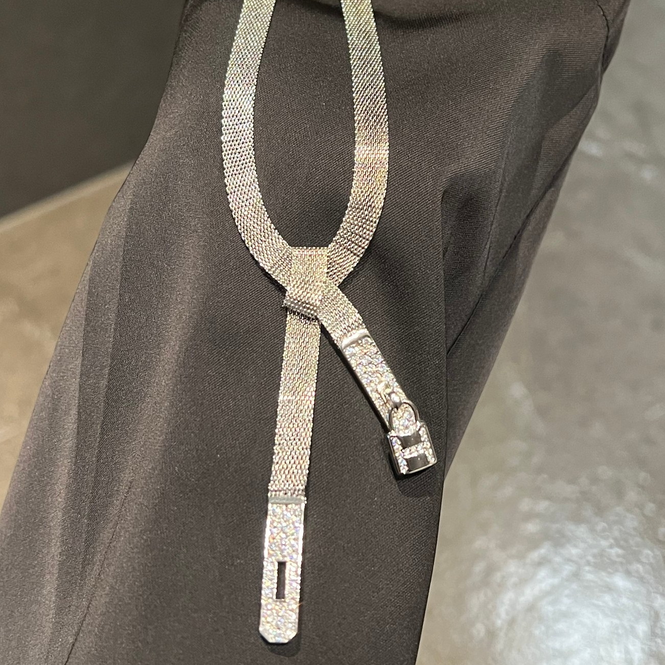 ADITA Designer necklace wide chain 18K gold plated crystal inlaid top quality classic style fashion gift for girlfriend 038