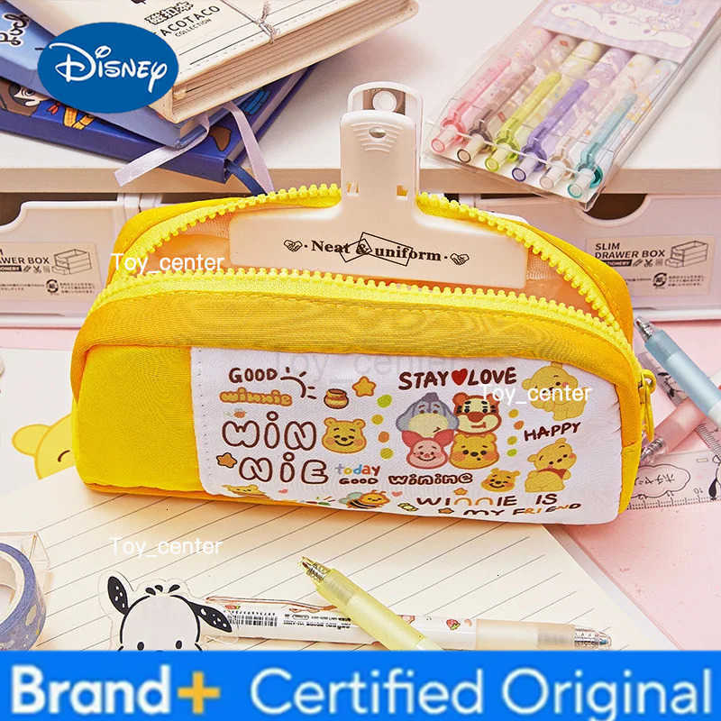 Disney Winnie The Pooh Pen Bag High Appearance Level Large Memory Cartoon Stationery Bag Cute Girl Storage Printed Pencil Case H251227