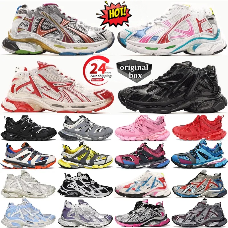 With box Designer shoes Track 3.0 7.0 7.5 running shoes luxury sneakers for men women White Black Green Pink Blue Grey Platform runners outdoor sport tracks trainers