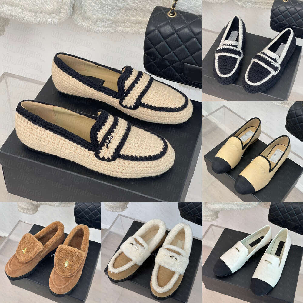 Designer blazer Shoe 10a Womens Loafer weave leather Dress Luxury fur slide Business outdoor walk shoe classic flap winter wedge snow suit Casual Platform shoes