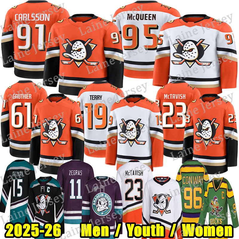 #91 Leo Carlsson anaheim hockey jersey #23 Mason McTavish Beckett Sennecke mighty ducks jersey Cutter Gauthier Troy Terry Trouba Radko Gudas Pavel Mintyukov jerseys