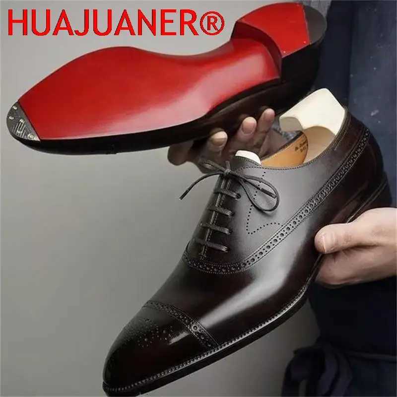 Genuine leather Oxfords Men Shoes Fashion Business Casual Party Banquet Daily Retro Carved Lace-up Brogue Dress Shoes H260504