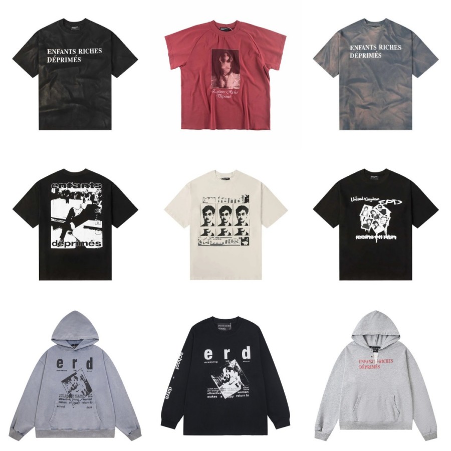 Hot Sale 2026 New ERD 100% Cotton Printed T-Shirts Unisex Cleanfit American Streetwear Oversized Summer Short Sleeve Tops