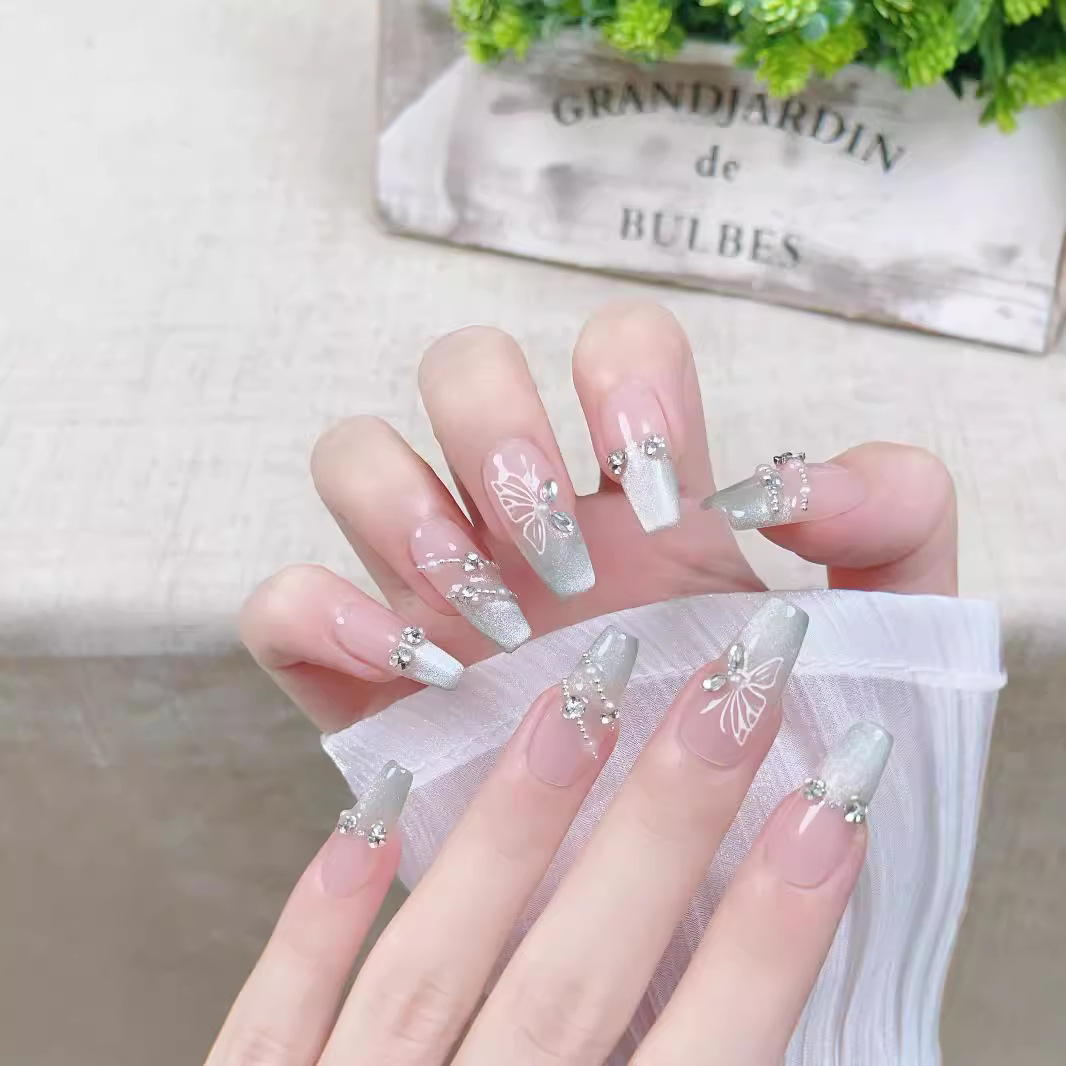 charming flower adorned felineeye shaped polish finishers resilient mint shade