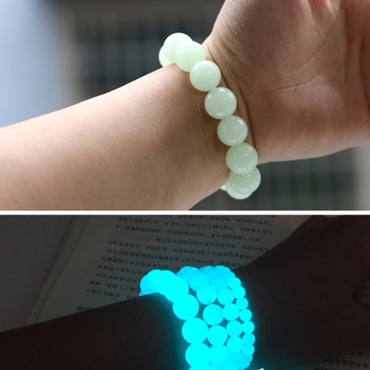Luminous Stone Bracelets Fluorescent Night Blue Light Bead Bracelet Glow In The Dark Jewelry Glowing Stone Bangle Pulsera Gifts 251014