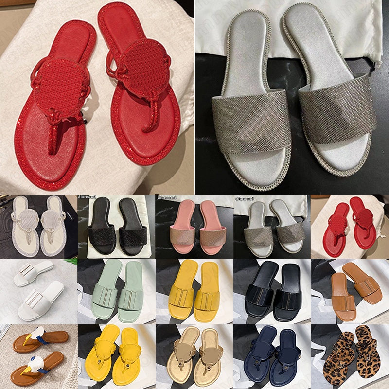 free shipping toryes burchly sandals designer women sandles lady beach slippers diamond sparkling leather patent slipper sliders summer beach slides toryshoe