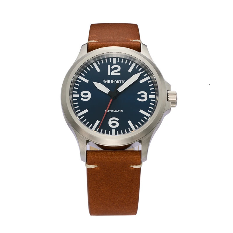 Milifortic Military Watch 39mm NH38 Automatic Mechanical Movement Retro Sapphire Crystal BGW9 Lume Leather Strap 10Bar Watch Men 251224