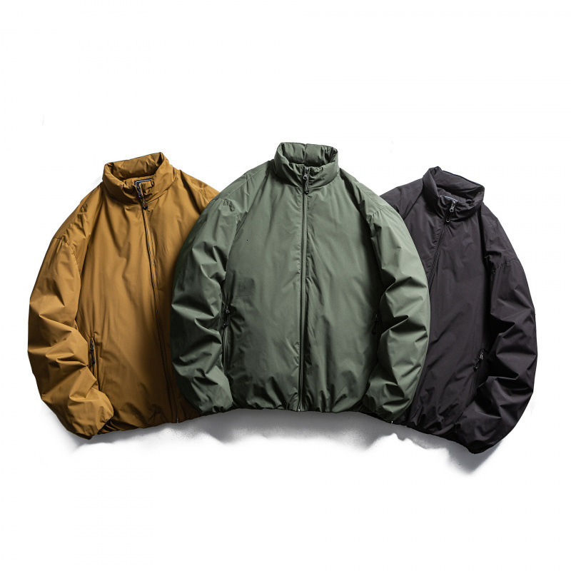 Autumn and Winter Joker Double Zipper Pocket Mens and Womens Down Jacket Y2K Harajuku Simple Casual Warm Coat Street Wear 241206