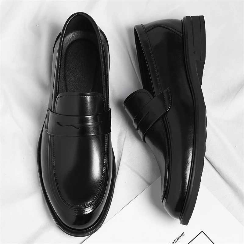 Mens Formal Leather Loafers Italian Style Slip-on Stylish Elegant Business Shoes Comfortable Lightweight Office Dress Shoes Z251227