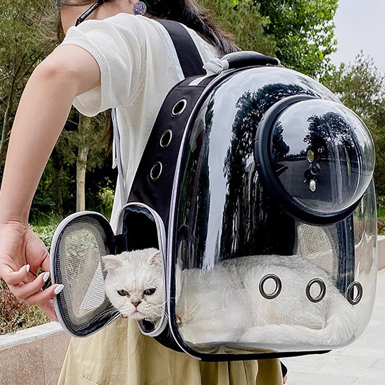 Space Capsule Cat Backpack Transparent Ventilated Pet Carrier for Outdoor Portable Shoulder Bag