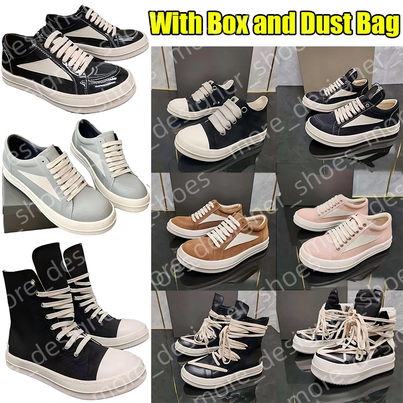 Canvas boots ricks ownes designer shoe women men leather furry boot luxury booties sneakers platform shoes unisex casual trainers grey size 35-48