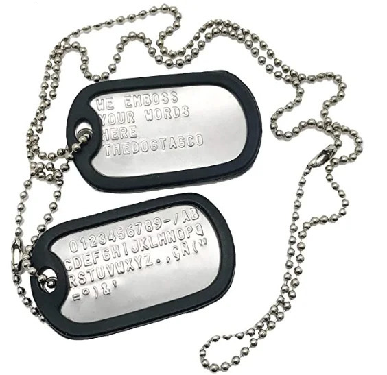 Stainless Steel The Dog Tag Military Set of 2 Personalised Necklaces Army Style with Ball Chain Silencers Custom Make Necklaces 251224