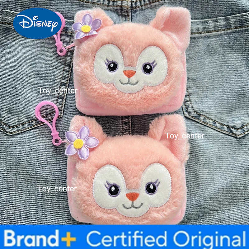 Disney New Fashionable and Cute Lina Belle Coin Purse Square Portable Carry Card Holder Girls Heart with Key Hook Mini Pouch H251227