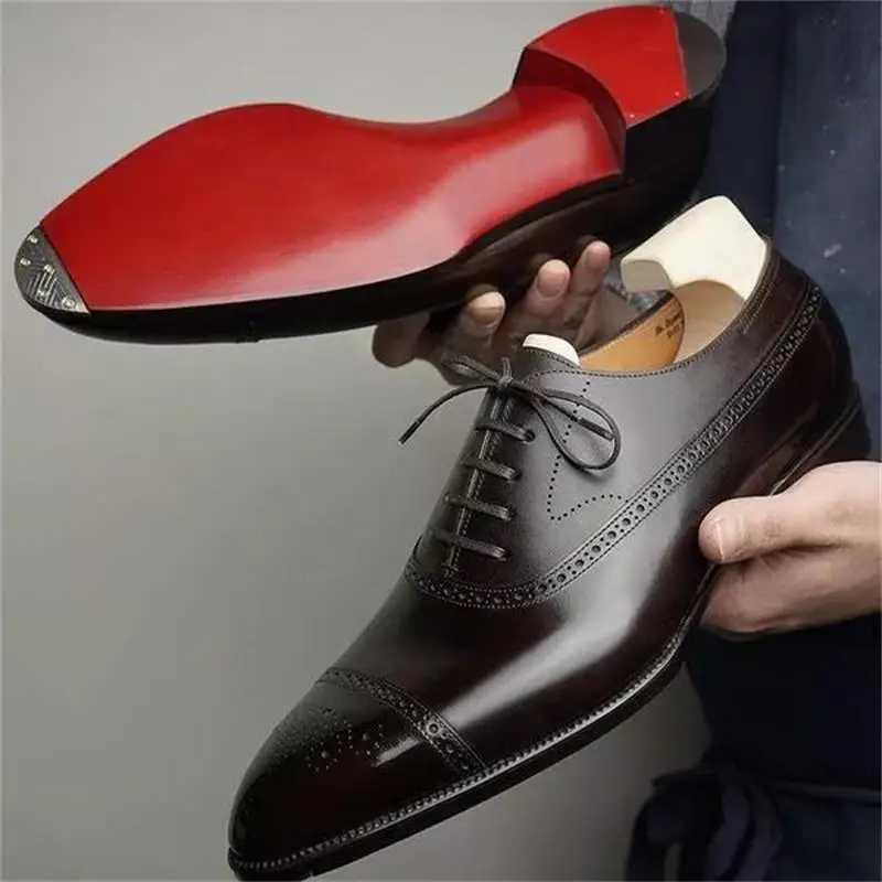 Oxfords Men Shoes Fashion Business Casual Party Banquet Daily Retro Carved Lace-up Brogue Dress Shoes Z251227