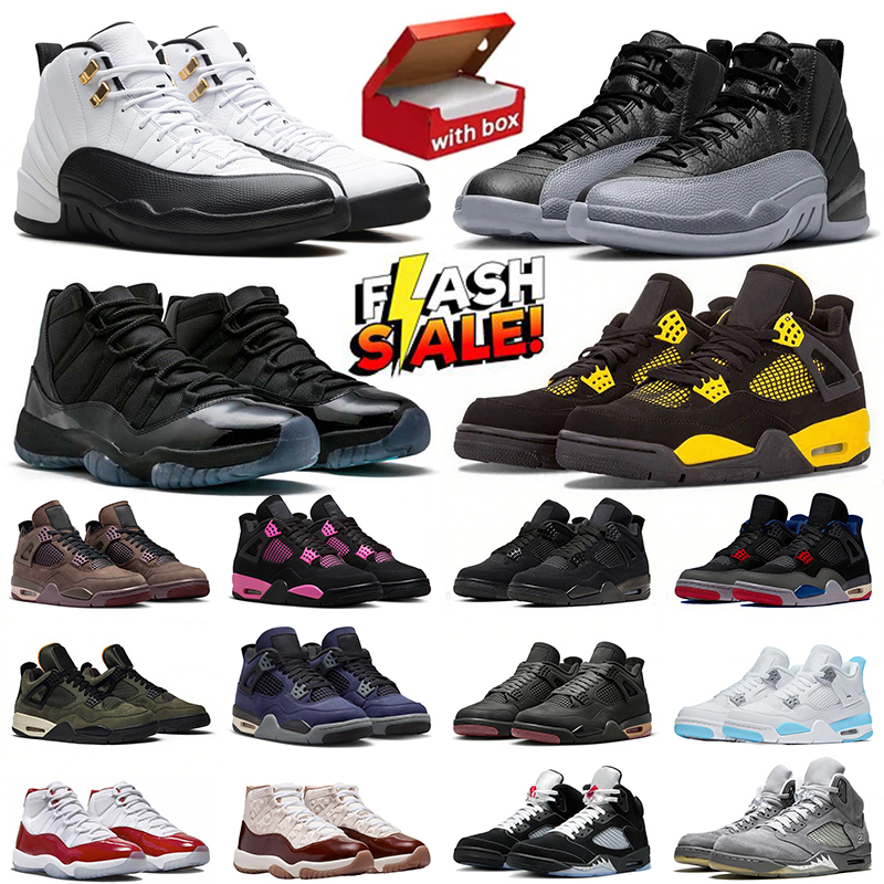 designer shoes 4s 5s 11s 12s with box basketball shoes gamma blue black taxi pink thunder wolf grey cherry outdoor sports sneakers j4 jump mans 5 sneakers dhgate