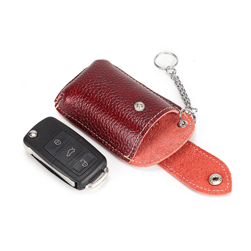 Leather belt key bag belt car remote control cover fashion hanging waist easy to carry car key cover Korean version