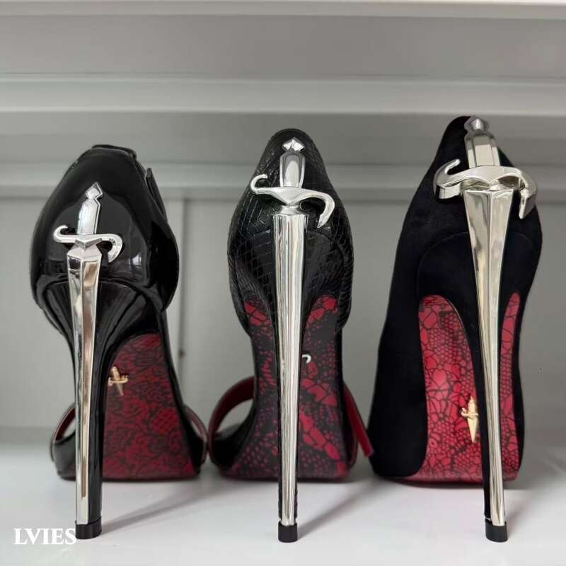 Designer heels slingback heels high heels cesare paciotti Women sandal Dress Shoes suede Leather Silver Metal dagger Rhinestones Ankle strap sexy Pump With Box