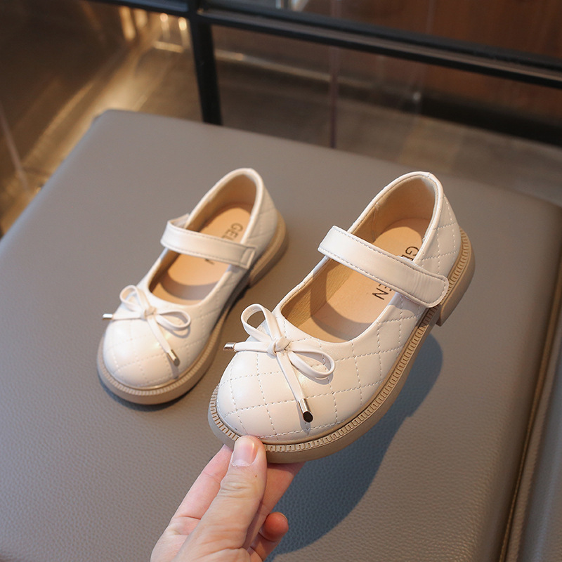 kids shoes spring autumn cute leather flat shoes for girls comfortable laceup design