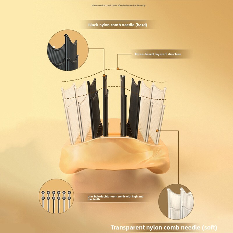 Chuangyou Comb Zeus Scalp Cleaning Massage Fluffy Anti-Hair Loss Shampoo Smooth Hair Wet Dual-Use Electroplated Rose Gold High quality