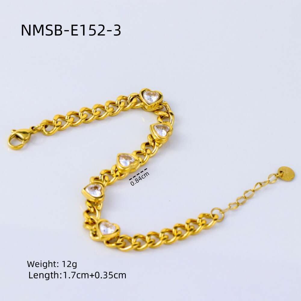 Bracelet for Women New Gold-Plated Heart Zircon Bracelet Niche Sweet Adjustable Tarnish-Resistant Versatile Everyday Jewelry