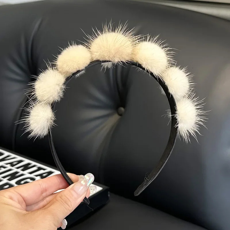 100 Mink Fur Headband Womens Winter Fashion Elegant Hair Accessory Furry Gift 251224 - view 6