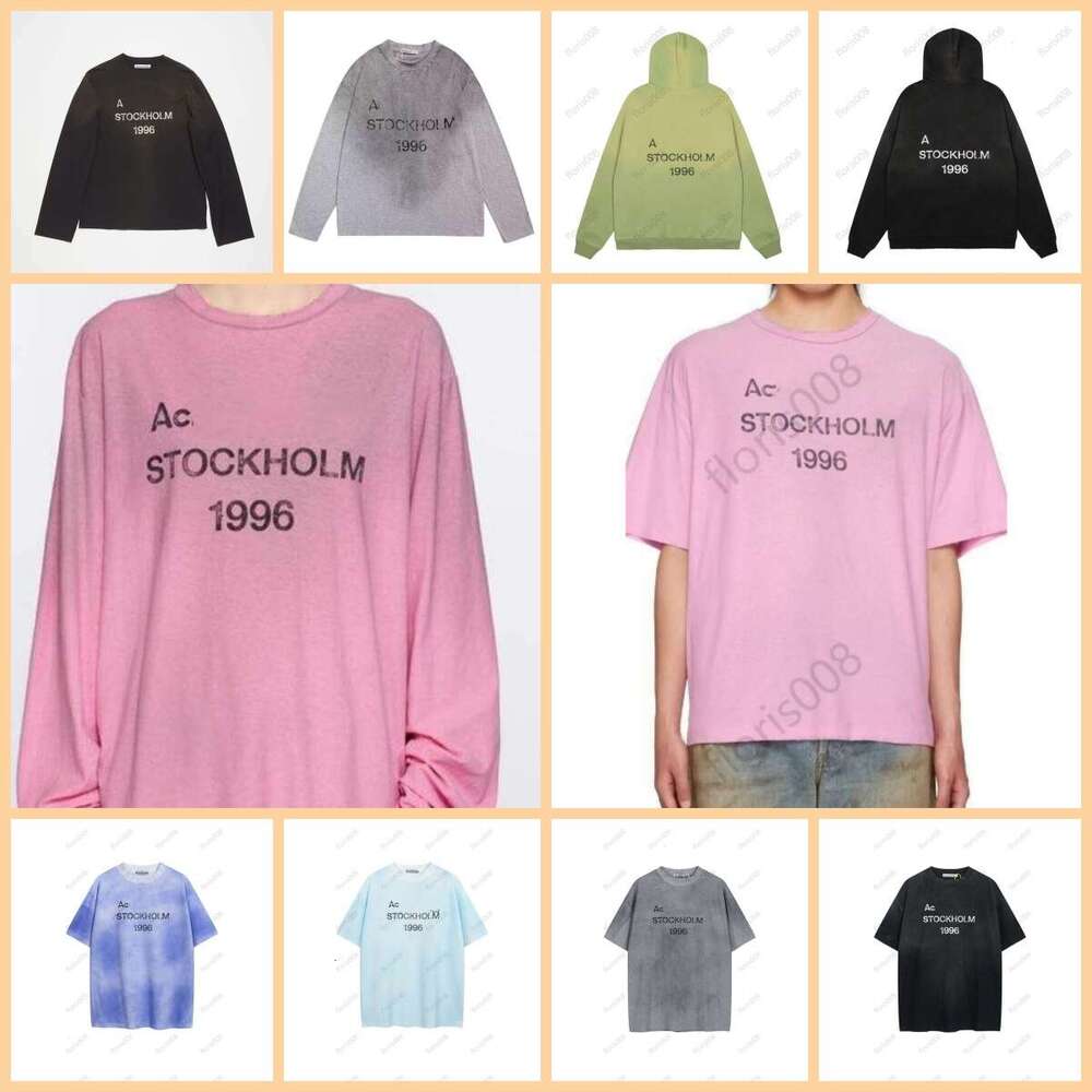 Acnea Studios Shirts Mens Designer T Shirts Women hoodie Letter Printed Tshirts Fashion Spring Summer Long Sleeve Tops Washed Styles Breathable T-shirts Size S-XL