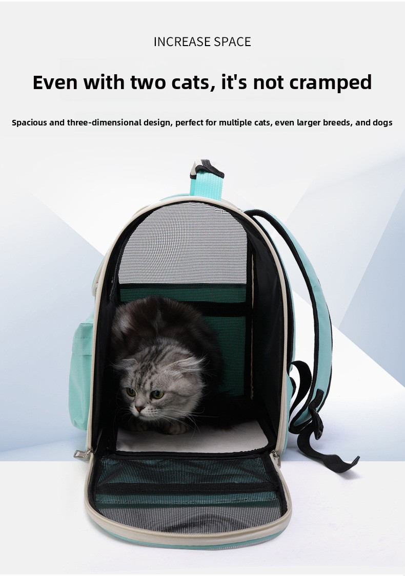 Large Capacity Cat Backpack Lightweight Breathable Oxford Pet Carrier with Bubble Window for Cats and Small Pets