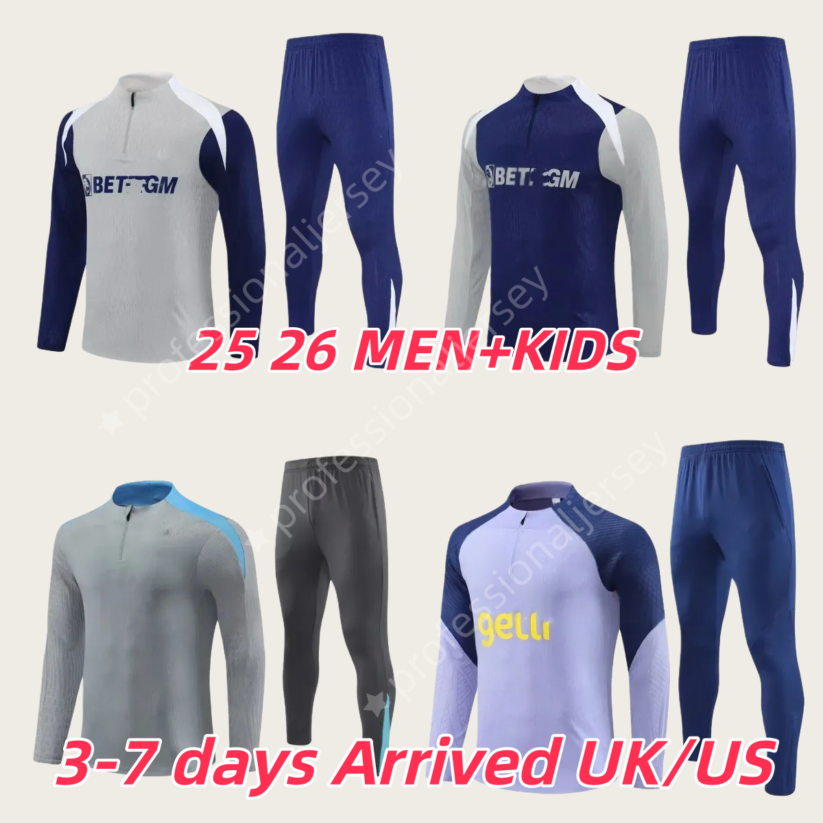 Tottenham training top 25 26 chandal Tracksuit Long sleeved half pull training suit spur Klinsmann GASCOIGNE ANDERTON SHERINGHAM 2026 27 HAM BALE KANE HOJBJERG