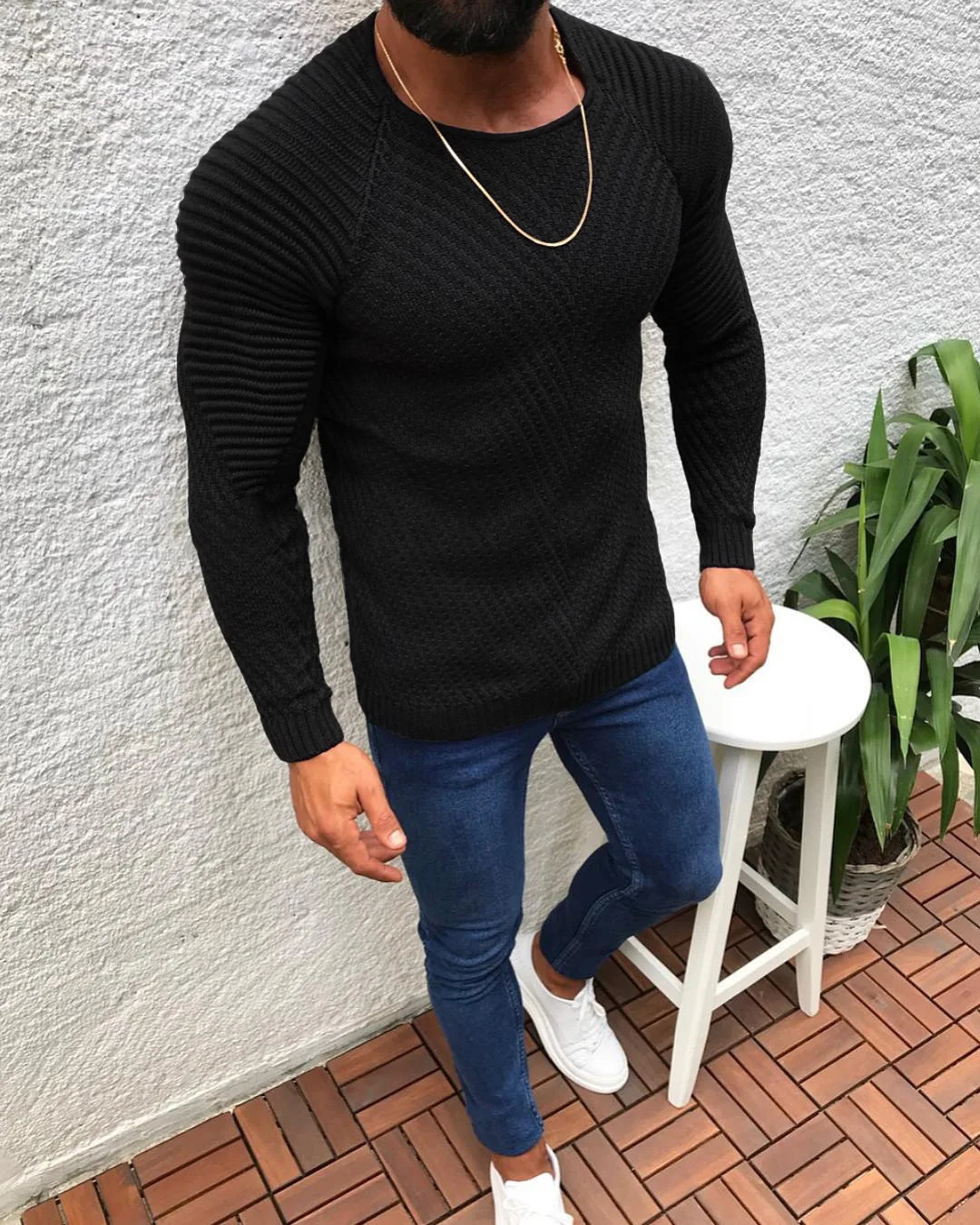 Arrivals Pullover Men O-neck Solid Color Long Sleeve Warm Slim Sweaters Men Mens Sweater Male Clothing 251223