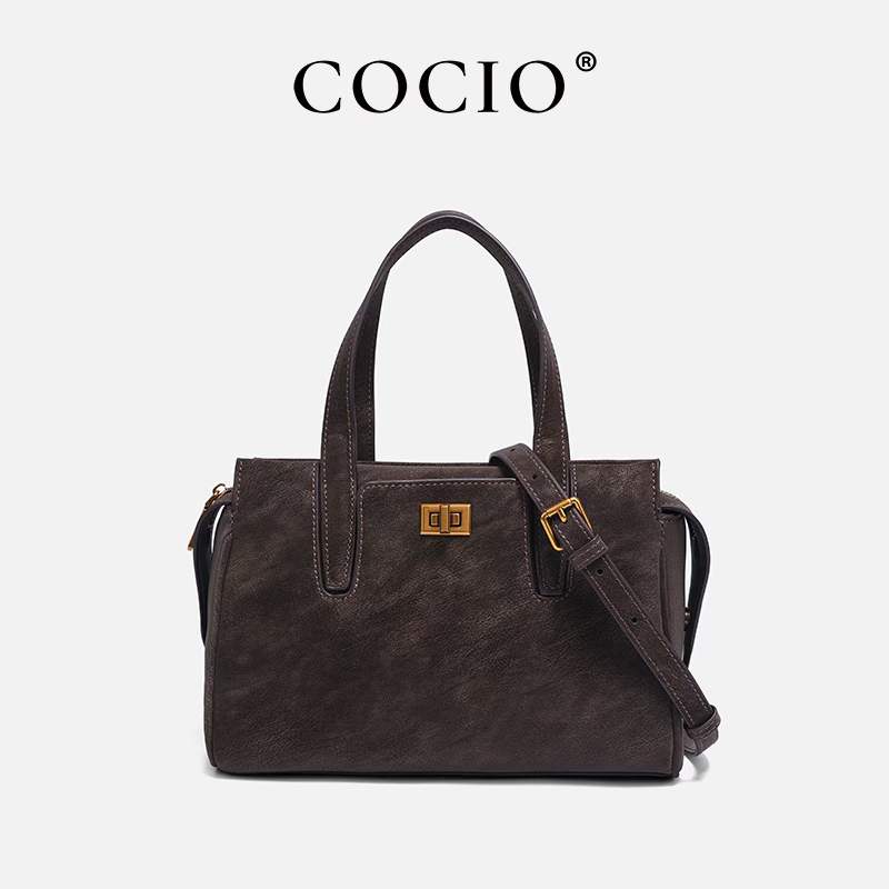 COCIO 2025 autumn and winter new handbag leather retro commuting versatile large capacity shoulder bag for women
