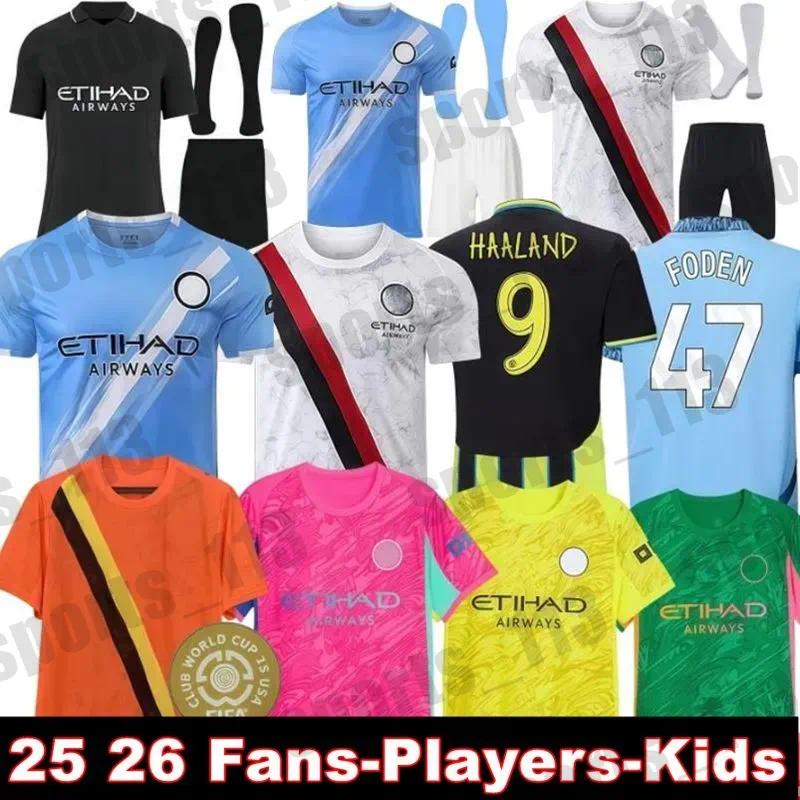25 26 Fans Player Version HAALAND Soccer Jerseys DE BRUYNE KOVACIC FODEN 2025 2026 Football Shirt Uniforms Kids MAN City RODRIGO Manchestes Marmoush Nico