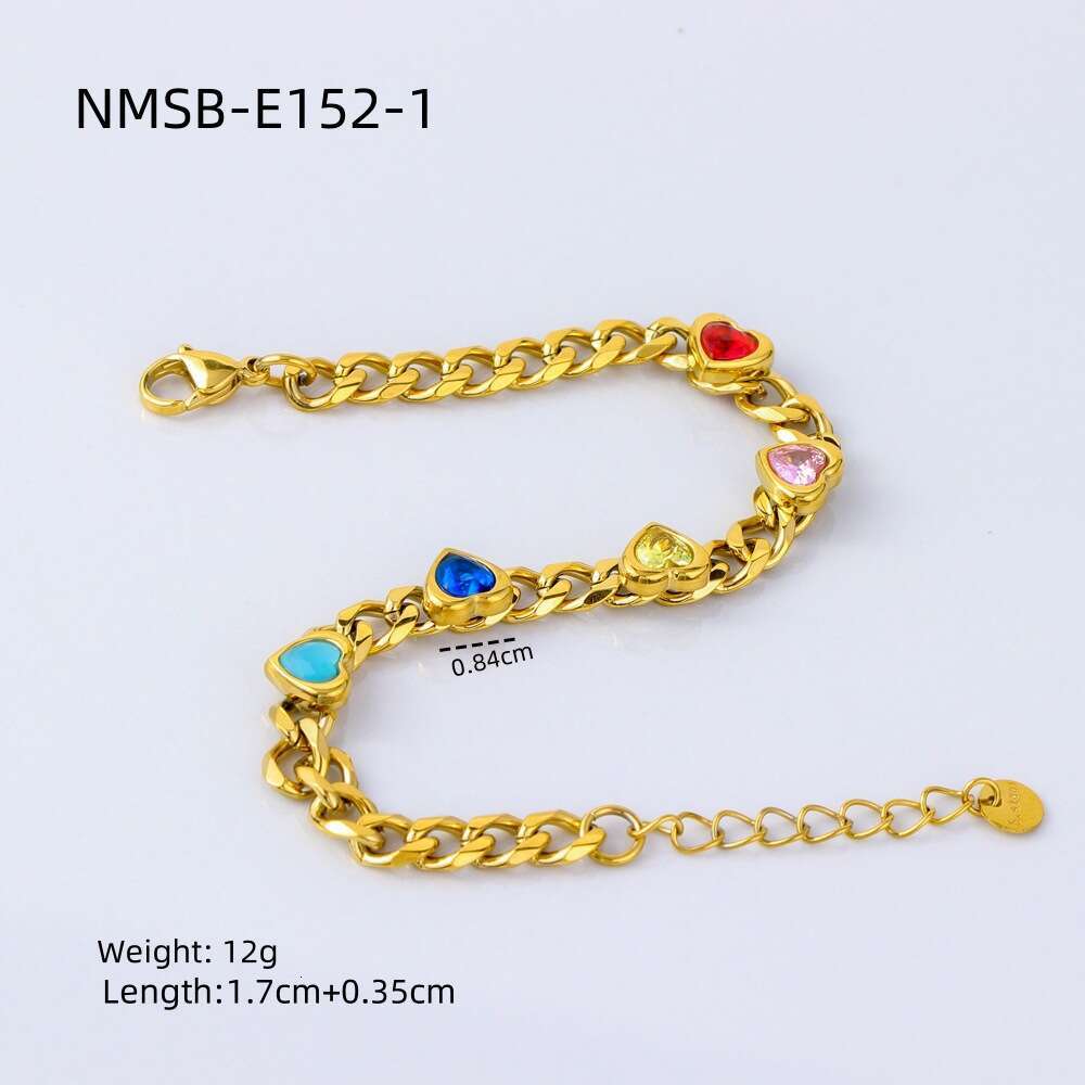 Bracelet for Women New Gold-Plated Heart Zircon Bracelet Niche Sweet Adjustable Tarnish-Resistant Versatile Everyday Jewelry