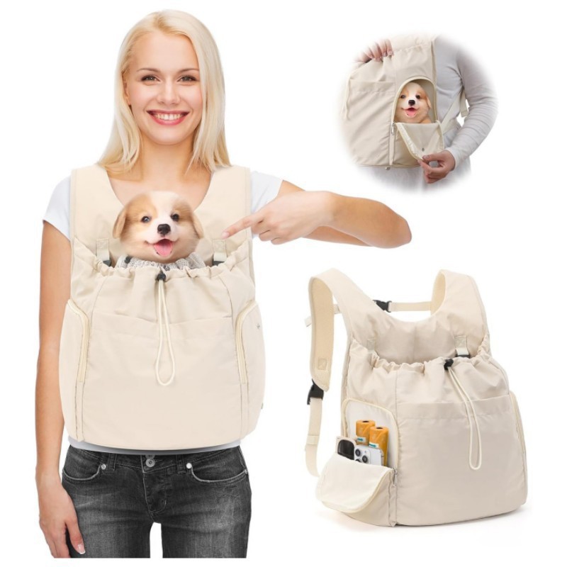 Outdoor Portable Dog Backpack Large Capacity Breathable Pet Carrier Cat Chest Bag for Hiking