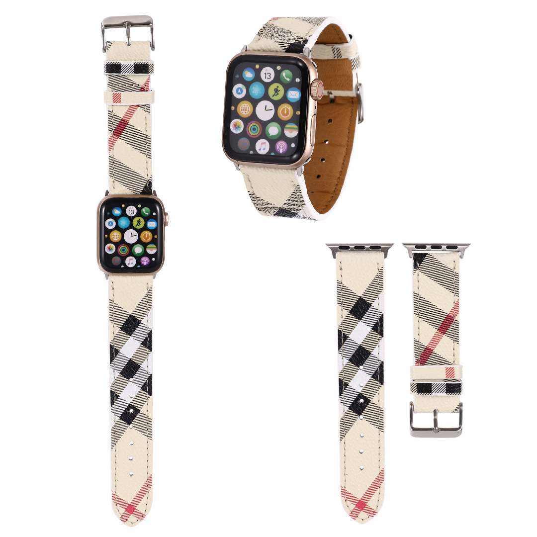 Luxury Designer PU Leather WatchBands Compatible with Apple Watch Strap 46mm 49mm 45mm 44mm 42mm 41mm 40mm 38m Replacement Bands iWatch 10 9 SE Series