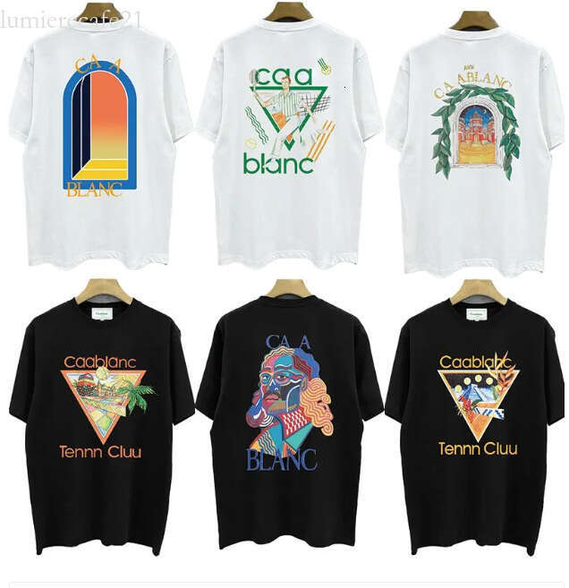 Casas Blancos Shirt Mens and Womens couple luxury style Designer T-Shirts - Loose Fit Short Sleeve Rainbow Streetwear Polos Apparel tee 1d2