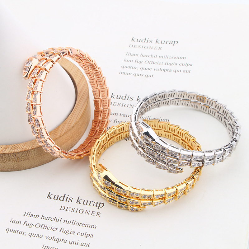 And Style New Creative Snake-Shaped Three-Ring Bracelet Open Personality Unisex Trendy Bracelet Wholesale