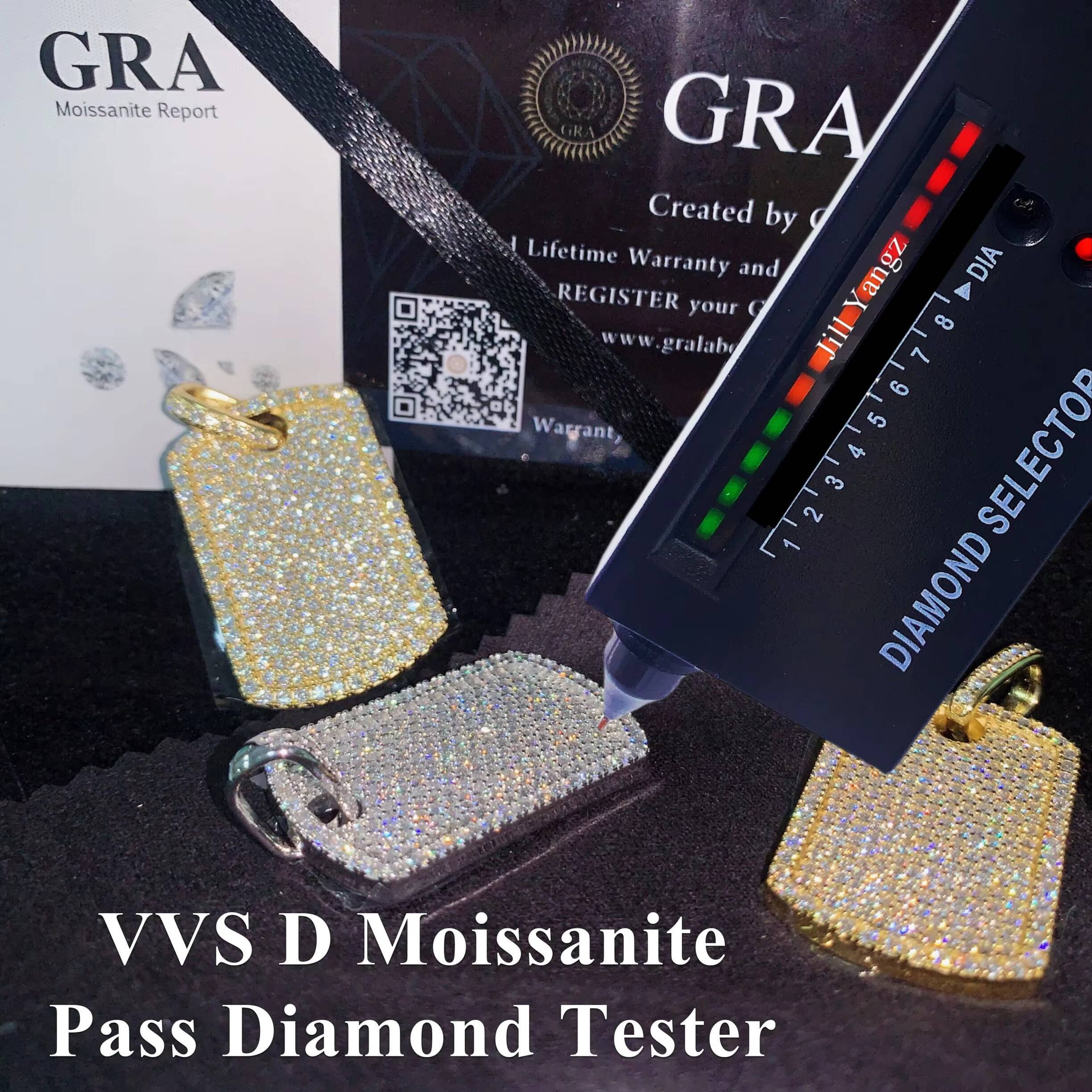 Daily Iced Out Jewelry Dog Tag Engraving Name Moissanite Hip Hop Pendant Cross Iced Out Pendant Religious Jewelry