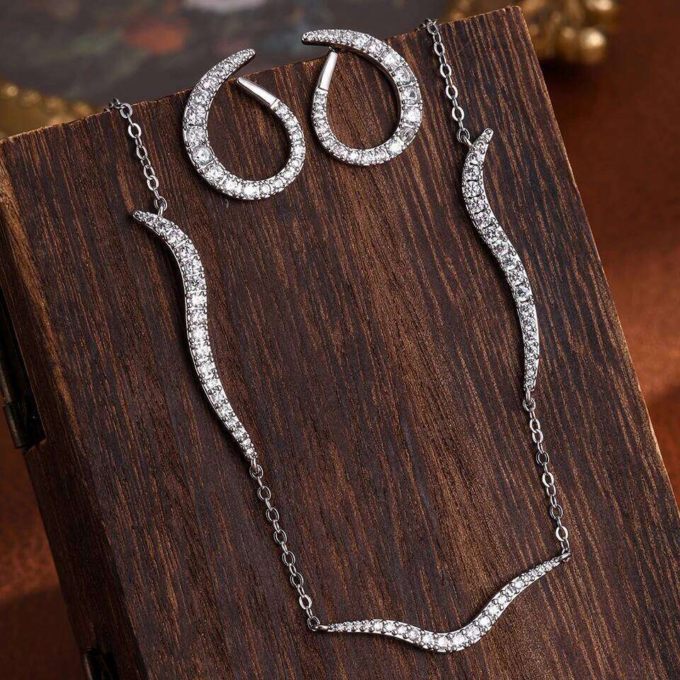 ZAKOL 3Pcs/Set Simple Fashion Shining Zircon Wedding Engagement Set Original Design Sliver Color Party Jewelry