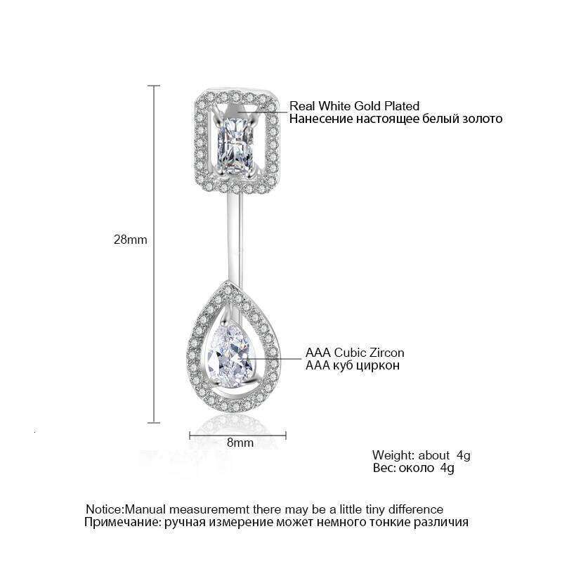 ZAKOL Fashion Geometric Square Water Drop Zircon Earrings for Women Elegant Shiny Crystal Bridal Earring Jewelry Set Gift