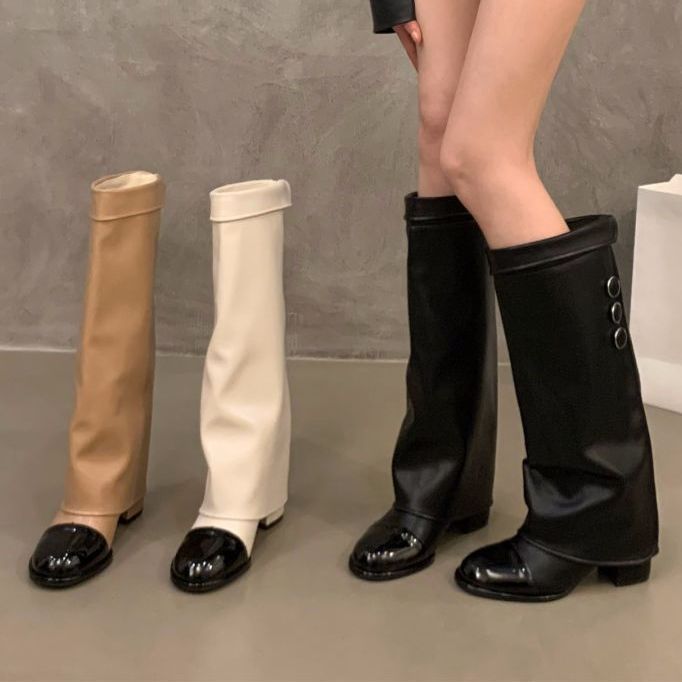 Free shipping designer boots for womens Knight Boots black beige Fashionable and versatile new long boots