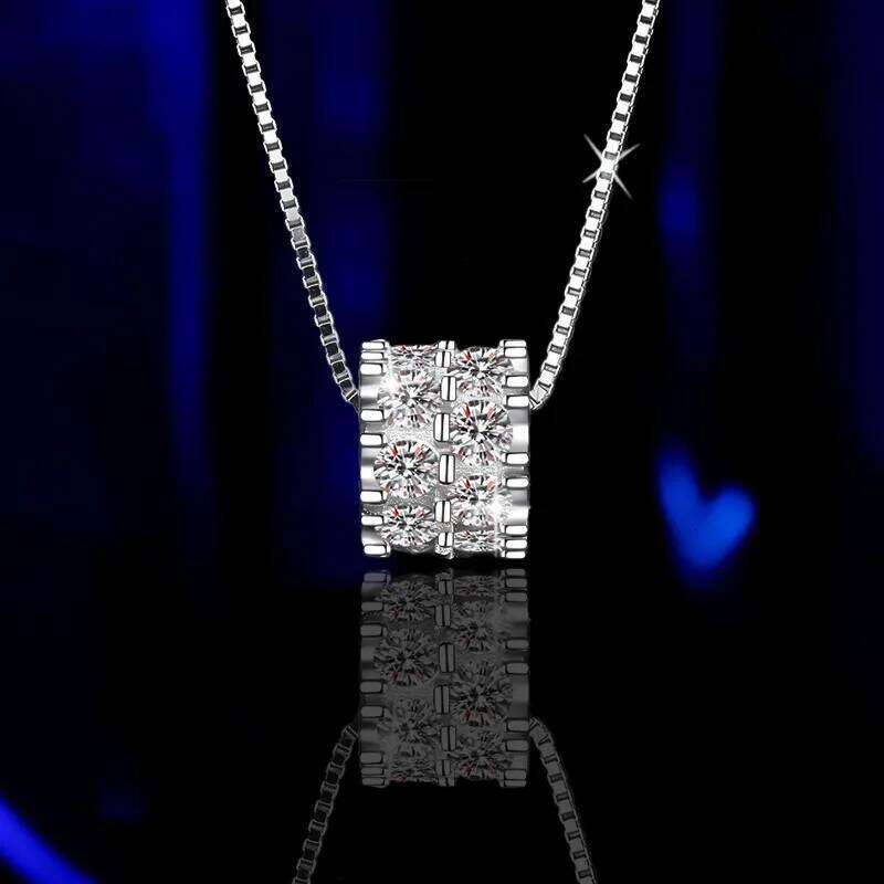 Moissanite Woman Pendant Sier For Women Chains Party Bridal Fine Jewelry 925sterling Silver Necklace a6f