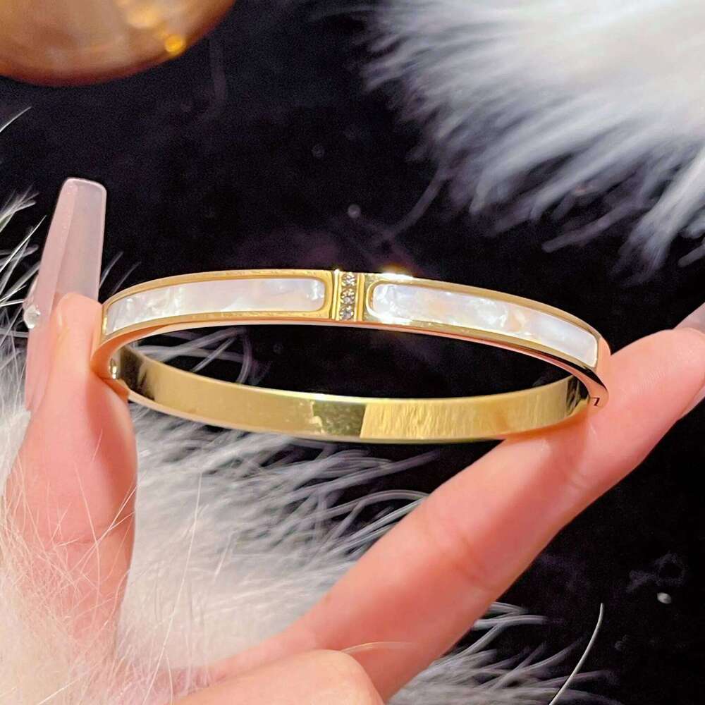 ZAKOL Classic Stainless Steel Fritillaria Bracelet Ring Set 18K Gold Color Shiny Zircon Daily Party Jewelry Accessories